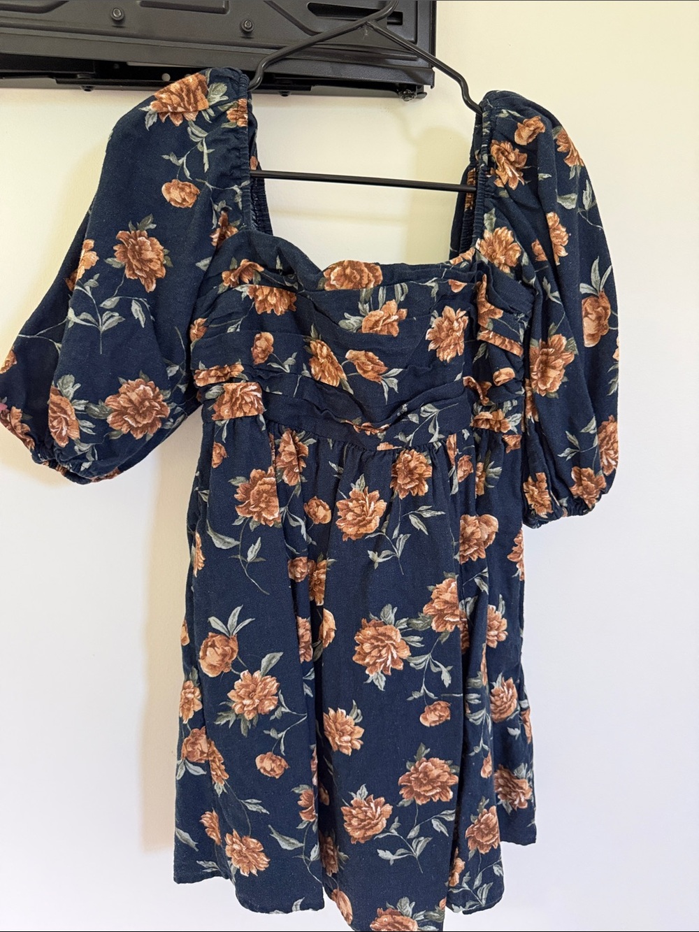 Abercrombie & Fitch Navy Dress with Rust Floral Detail